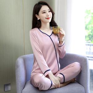 Silk Sleepwear Womens Spring Autumn Long Sleeve Set Simulated Silk Thin Summer Two-Piece Set Ice Silk Nightgown Women