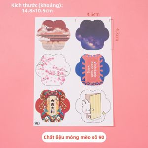 XICAI | Vật liệu thủ công decal chủ đề sóng chân mèo DIY