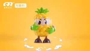 Mainan Anak Robot Robotan Buah Nanas Dance Dancing Pineapple Berjalan Bersuara LED