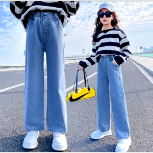 CELANA JEANS KULOT ANAK PEREMPUAN POLOS USIA 1-10 TAHUN CELANA ANAK IMPORT KEKINIAN