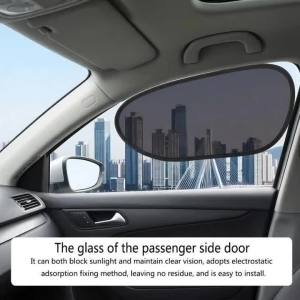 2Pcs Car Window Shading Curtain Shading Sun Protection UV ProtectionElectrostatic Adsorption Fixed Installation Is Convenient