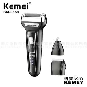 Alat Cukur Rambut Elektrik 3in1 Kumis & Jenggot - KM 6558 Shaver & Clipper Hair Trimmer USB Portable
