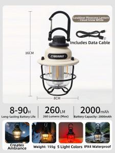No Brand | Retro Lock Long Battery Portable Camping Lantern