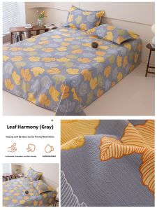 Thickened Bamboo Cotton Linen Bed Sheet Single Double Person Dormitory Bamboo Fiber Quilt Cool Mat Three-piece Set
