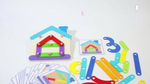Wooden Montessori Animal/Traffic Creative Board Nail Board Geometric Column Set Construction Puzzle Sensory Geometric Pegboard