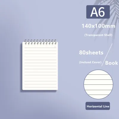 A4/A5/A6/B5 Coil Notebook Grids/Blank/Horizontal Line Flip Over Design Sketchbook Spiral Notepad School Office Supplies