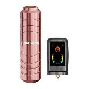 Tattoo Kit POSEIDON Color Screen Tattoo Pen Kit For Permanent Makeup Tattoo Machine Kit Pink Tattoo Power Supply Tattoo Kit