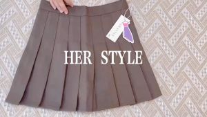 JaneCoco กระโปรงพลีทสีทึบ  กระโปรงสั้น กระโปรงทรงเอ เซ็กซี่และน่ารัก พร้อมส่ง