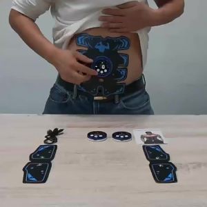 Đai Tập Cơ Bụng EMS Không Dây Sạc USB Đốt Mỡ Tạo Cơ Bụng 6 Múi Dụng Cụ Tập Thể Dục Tại Nhà Kích Thích Cơ Bắp Nhiều Kích Cỡ