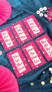 Bịch 6 Cái Lì Xì Giấy Đỏ Hình In Kim Bắt Mắt Loại Lớn 9x16cm