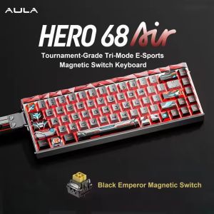 AULA | AULA Hero68 Air Tri-Mode Magnetic Switch Keyboard Dual 8K Wired Wireless RT Low Latency 68Keys Hot Swappable RGB Web Driver