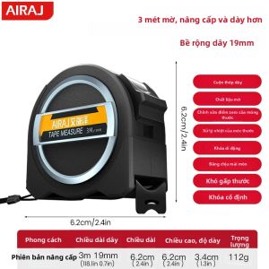 Thước Dây Đo Độ Chính Xác Cao AIRAJ 3/5/7.5 Mét Chống Rơi Thép Dễ Đọc Dụng Cụ Đo Khoảng Cách Dùng Trong Xây Dựng