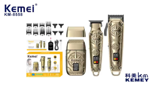 Kemei ชุดที่ตัดผมมืออาชีพ โกนหนวด ปัตตะเลี่ยนตัดผมไร้สาย Km-8558 พร้อมแท่นชาร์ทในตัว