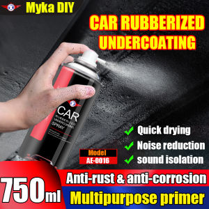 Quick drying👍MykaDIY Car rubberized undercoating Chassis Guarder Undercoat 750ml automobile chassis armor protection with the characteristics of anti-corrosion anti-rust Noise reduction Multipurpose Anti rust paint Black Coating Undercoat