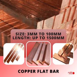 Copper Pure Copper Flat Bar 3/8" thick x (2 inches/ 2 1/2 inches/ 3 inches/ 4 inches) x 12 inches length