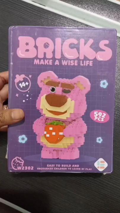 Mainan Anak Balok Brick Bear Lotso Susun Nano Block Mainan DIY 3D