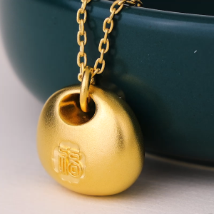Chow Sang Sang 周生生 999.9 24K Pure Gold Cultural Blessings Ruyi Auspicious Lock Necklace for Women & Men 47cm 95221N Price-by-Weight 13.84g Gold