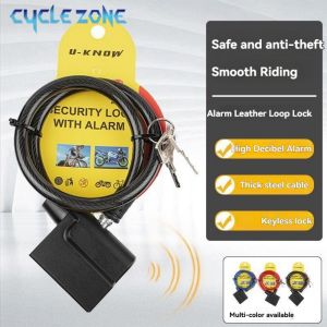 Anti Theft Intelligent Alarm Bicycle Cable Lock Thickened Steel Wire Lock Ring Lock for MTB Road Bike Riding Safety Accessories