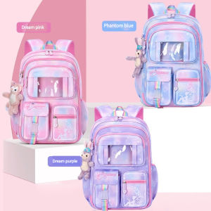 THREE ELEPHANTS Fashion Side Door Kids School Bag Cute Large Capacity Waterproof Children’s School Backpacks Spine Protection Load Reduction Girls Primary School Students Bags for Grades 1-6
