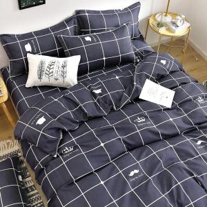 Water-washed Cotton Single Dormitory Fitted Sheet Set 3-piece