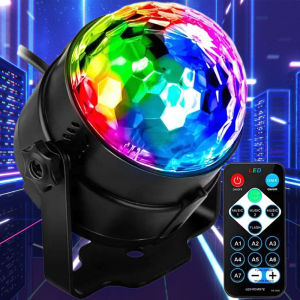 LED Crystal Magic Ball Light Colorful Stage Light Laser Flash Atmosphere Light RGB Disco ball rojector Music Strobe Lamp