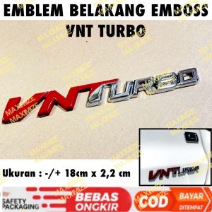 Emblem Belakang VNT TURBO Embos Merah Chorme Mobil Universal
