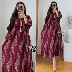 Dress Wanita Jumbo Resleting Depan Hiasan Tali - Daster Terbaru Kekinian Busui Bahan Rayon Premium