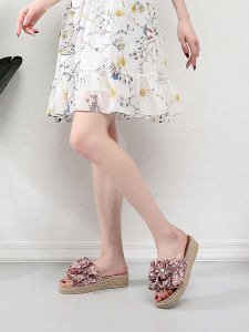 Cloud Princess Linen and Cotton Slippers for Women with Thick Soles Indoor Silent Soft Bottom Home Use Sweet Slippers for Summer