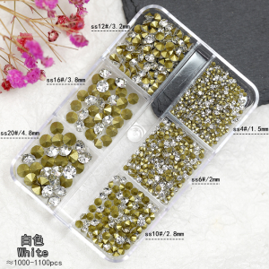 Clear White Diamond Nail Ornament Pile Rhinestone Embellished Nail Rhinestone Super Flash Small Size Crystal Glass Manicure Jewelry