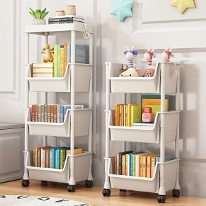 Versatile 2-5Tier Rolling Storage Cart with Wheels Perfect Bathroom Kitchen Office Ideal Groceries Snacks Toys Books Toiletries