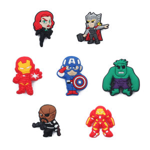 Marvel | 7pcs Marvel The Avengers Shoe Charms PVC DIY Shoes Decoration Bracelet Wristband Sandal shoe Accessories Buckle for Kids Gifts