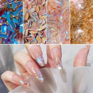 100Pcs Mix Shaped Flatback Rhinestone Crystal AB Charm Luxury Nail Art Gems for 3D Decorations Glitter Manicure Nail Gems DIY