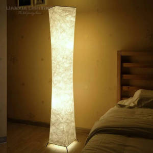 LIANXIA LED Floor Lamp Simple Style Warm Bulb Fiber Lampshade Suitable for Bedroom Study Living Room