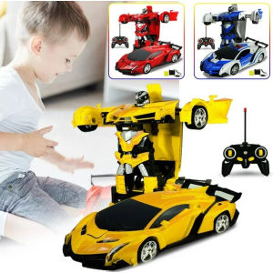 FUNToy Mainan Mobil Remote Control/Remote Control Mobil Sport Car Robot Transform/Rc Mobil Remote Transformer Robot/Rc Car Transformer 1:18 Mobil Remot Jadi
