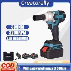 Creatorally 21V Impact Wrench Cordless Torsi Besar Impact Baterai Mesin Bor Baterai Cordless Electric Wrench Rechargeable Pembuka Baut Baterai Electric Impact Wrench Spanner Sets