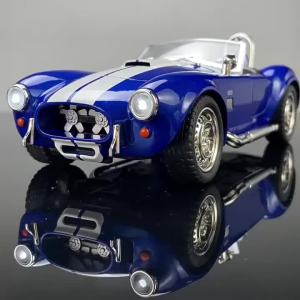 1:22 Shelby Cobra 427 S/C 1965 Alloy Roadster Sports Car Model Diecast Metal Classic Vehicle Car Model Sound Light Kids Toy Gift