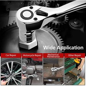 Drive Ratchet Wrench Professional Heavy Duty Ratchet Set Quick-release Reversible Premium Chrome Vanadium Steel Construction