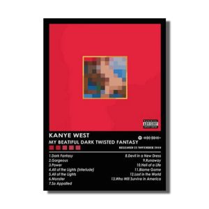 BILIBILI | Frameless Canvas Painting High-definition Printed Pop Music Album Cover Art Poster of Rap Singer Kanye West Home Wall Decoration
