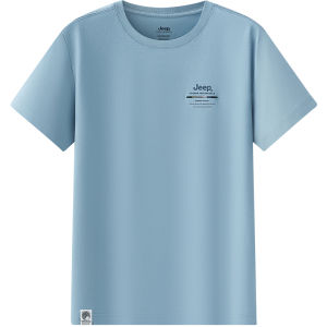 จี๊ป | เสื้อยืดคอกลมแขนสั้นผ้าฝ้าย Jeep Sensation ทรงหลวม ระบายอากาศได้ดี ระบายเหงื่อได้ดี สำหรับผู้ชาย ฤดูใบไม้ผลิและฤดูร้อน