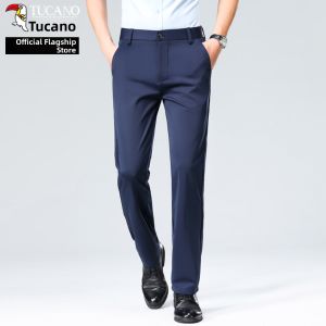 TUCANO | Icy Silk Thin Straight Leg Stretchable Business Casual Pants