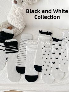 JINGCHI | Womens Summer Thin Breathable Mesh Socks Lace Trim Cute Lolita Style Long White Socks Cotton Polyester Spandex Blend Moisture Wicking Mid-Calf