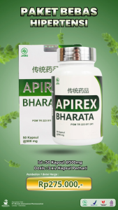APIREX BHARATA Obat Hipertesi Darah Tinggi Dan Kolesterol Obat Vertigo Herbal Uji BPOM