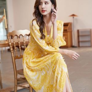 V-Neck Bohemian Print Chiffon Dress: A Stylish Summer Must-Have