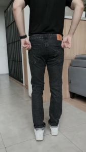 Celana Jeans Pria Long Pants Denim Slimfit Men Stretch - Black Sandwash