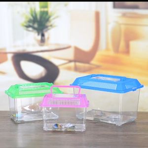 QUABOG Plastic Transparen Cage Bowls Aquarium Hamster Box Goldfish Tank Pet Products Turtle Tank