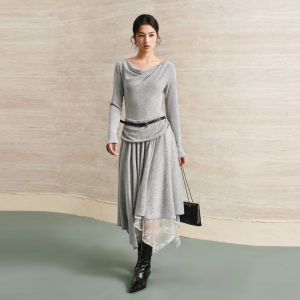 Yigue | Lace Patchwork Irregular Stylish Dress Spring New