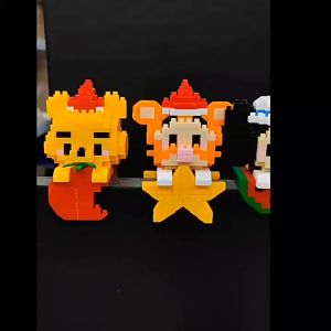 MEKANSM DIY Block Kartun Toy Brick Karakter Edukatif Untuk Anak Gift Kartun Mini Block Hadiah Lucu Mainan Balok Susun Edukatif Untuk Anak Gift