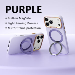 Luxury 360 Rotating Magnetic Kickstand Skin Feel Silicone Phone Case for IPhone 18 17 16 Pro Max for Magsafe Shockproof Cover