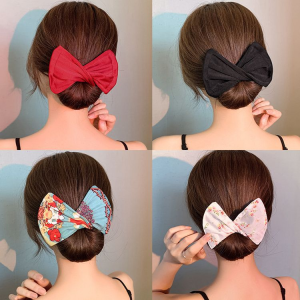 Original Cloth Fashion Hair Ponytail Hair Band Lazy Person Curling Hair Belt Bow Curler Printing Magic Clip Twist Simple Curler