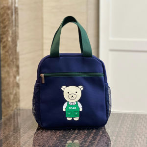Large Capacity Canvas Handbag Insulated Lunch Box Bag Mommy Bag Korean Style Food Storage Bag for Students And Families